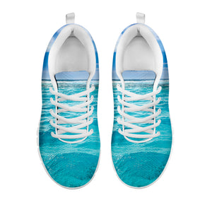 Caribbean Ocean Print White Sneakers