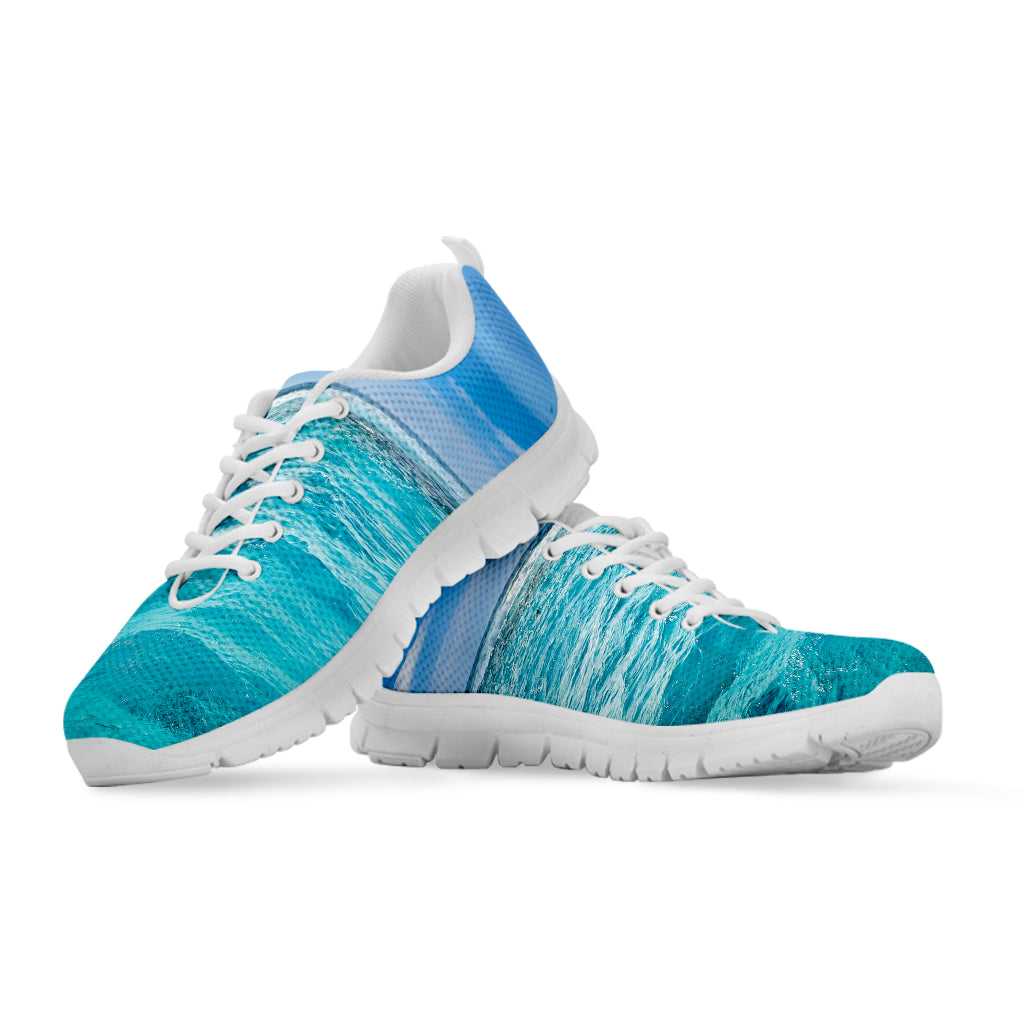 Caribbean Ocean Print White Sneakers