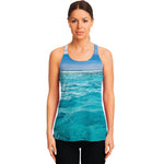 Caribbean Ocean Print Women's Racerback Tank Top