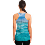 Caribbean Ocean Print Women's Racerback Tank Top