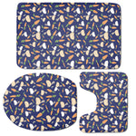 Carrot And Rabbit Pattern Print 3 Piece Bath Mat Set