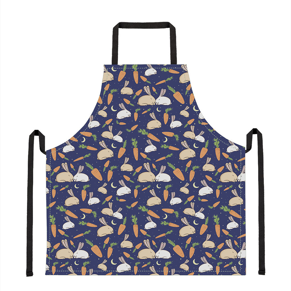 Carrot And Rabbit Pattern Print Apron