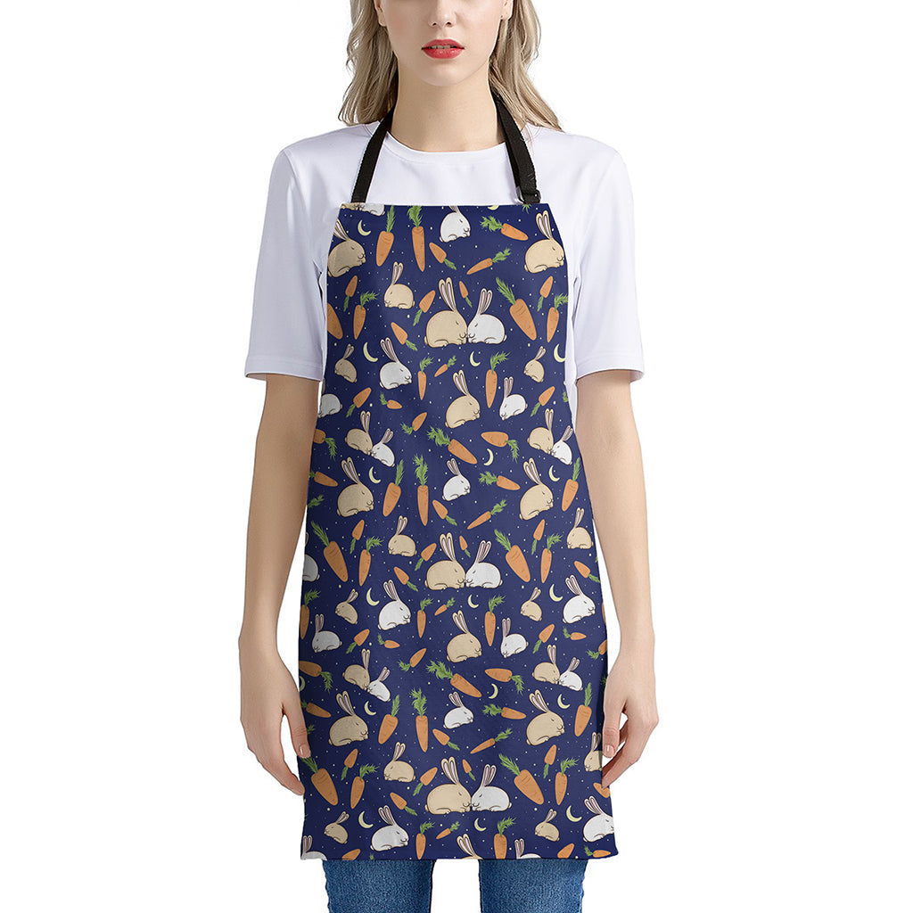 Carrot And Rabbit Pattern Print Apron