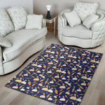 Carrot And Rabbit Pattern Print Area Rug