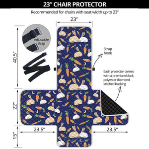 Carrot And Rabbit Pattern Print Armchair Protector