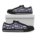Carrot And Rabbit Pattern Print Black Low Top Sneakers