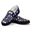 Carrot And Rabbit Pattern Print Black Slip On Shoes