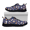 Carrot And Rabbit Pattern Print Black Running Shoes