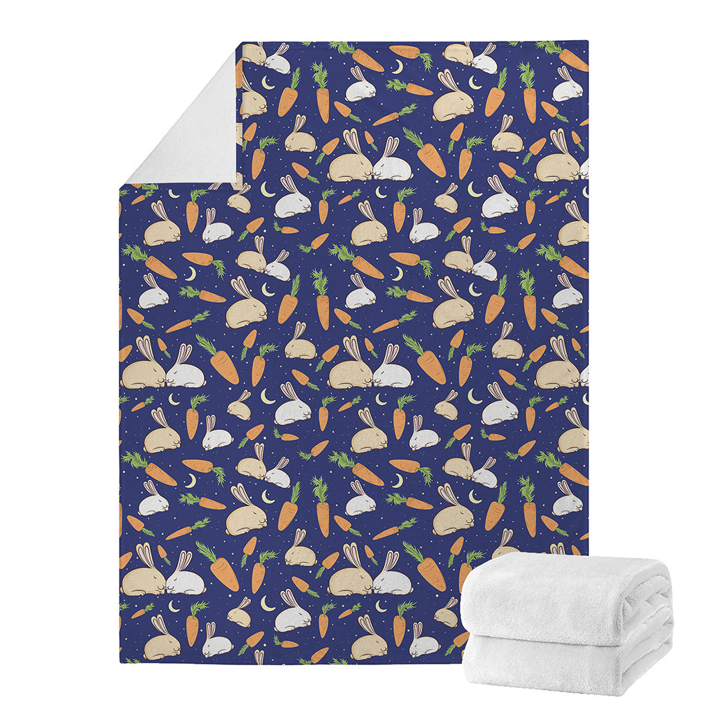 Carrot And Rabbit Pattern Print Blanket