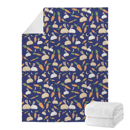 Carrot And Rabbit Pattern Print Blanket