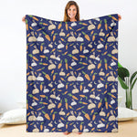 Carrot And Rabbit Pattern Print Blanket