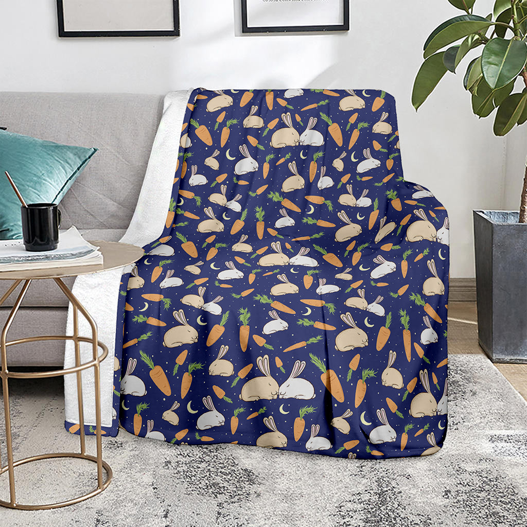 Carrot And Rabbit Pattern Print Blanket