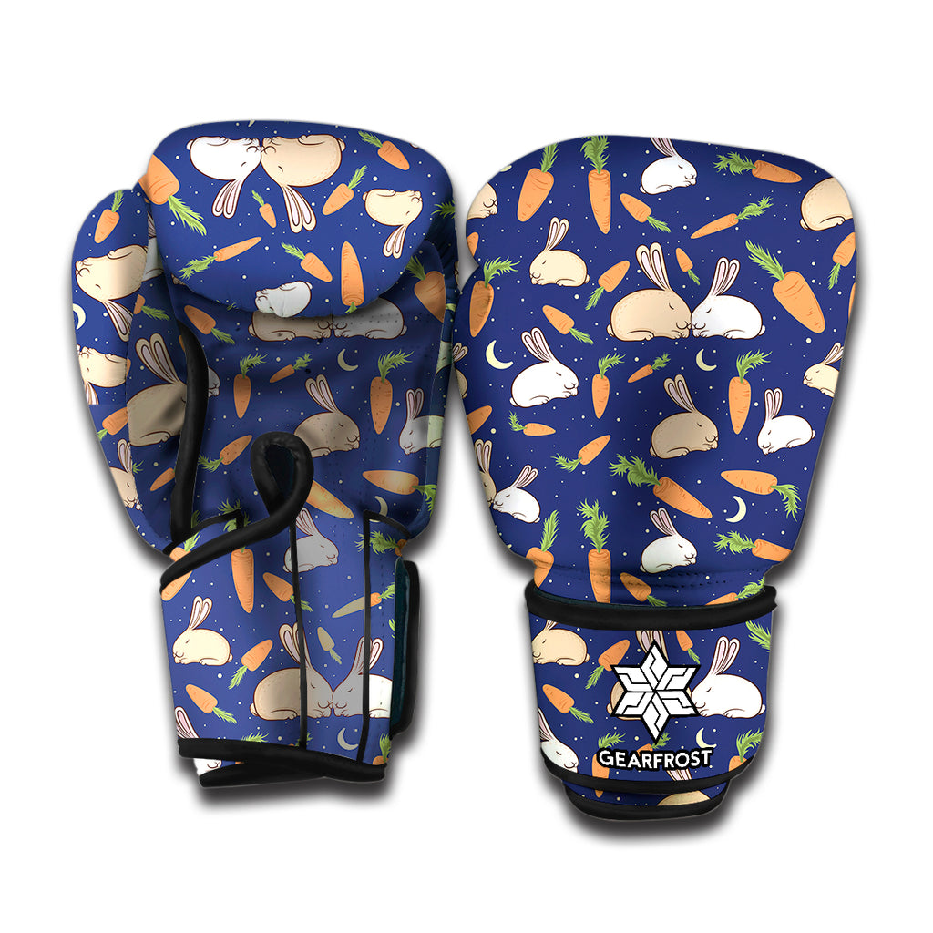 Carrot And Rabbit Pattern Print Boxing Gloves