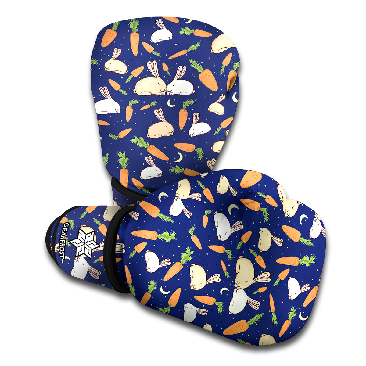 Carrot And Rabbit Pattern Print Boxing Gloves