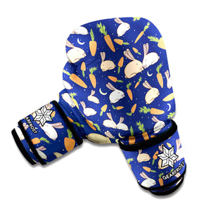 Carrot And Rabbit Pattern Print Boxing Gloves