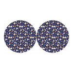 Carrot And Rabbit Pattern Print Car Coasters