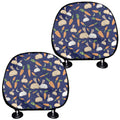 Carrot And Rabbit Pattern Print Car Headrest Covers