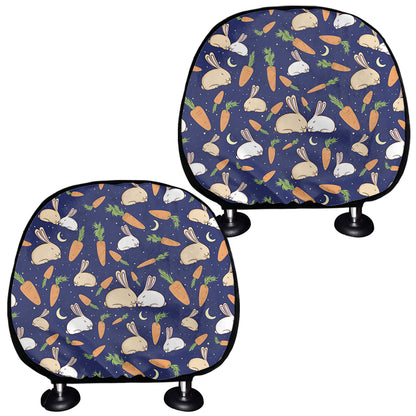 Carrot And Rabbit Pattern Print Car Headrest Covers