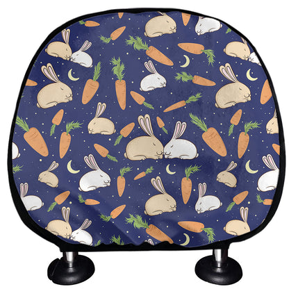 Carrot And Rabbit Pattern Print Car Headrest Covers