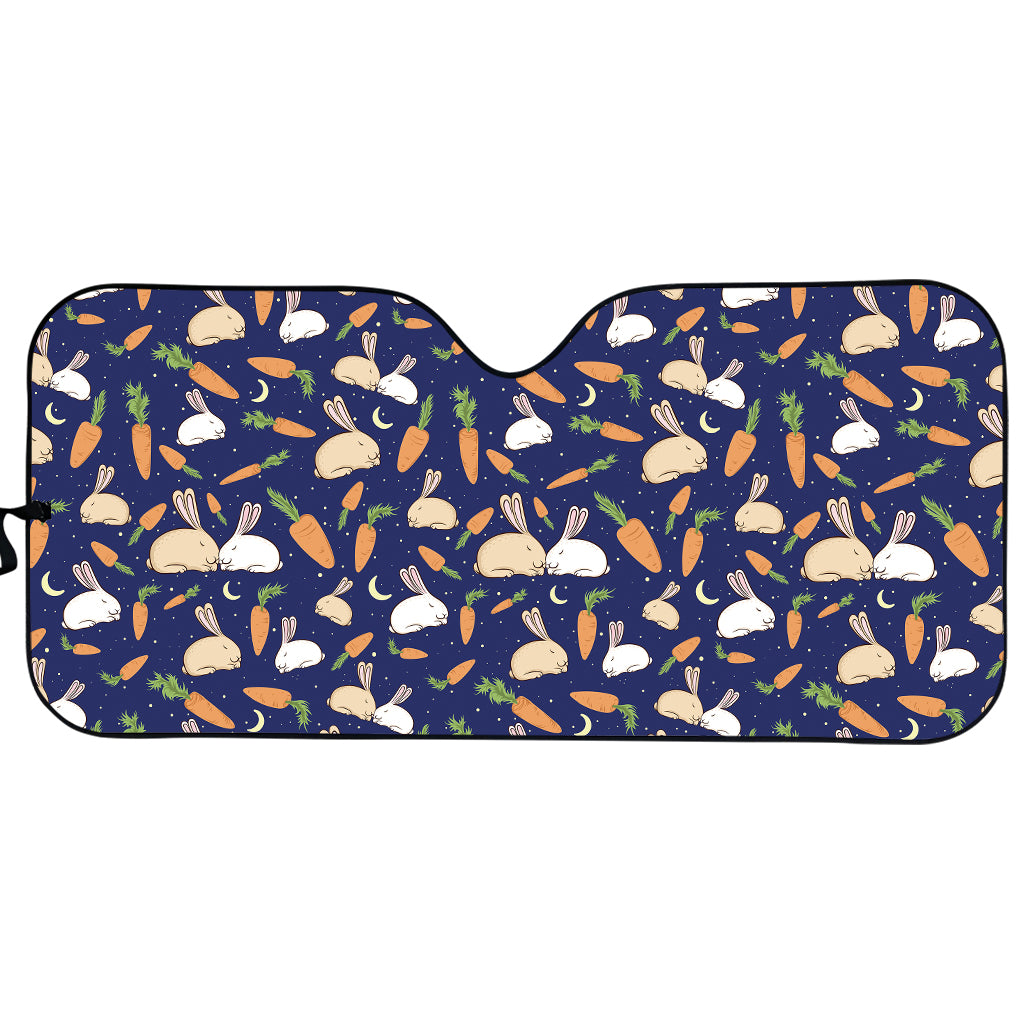 Carrot And Rabbit Pattern Print Car Sun Shade