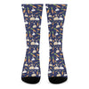 Carrot And Rabbit Pattern Print Crew Socks