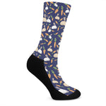 Carrot And Rabbit Pattern Print Crew Socks