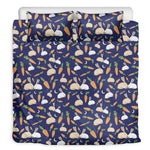 Carrot And Rabbit Pattern Print Duvet Cover Bedding Set