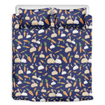 Carrot And Rabbit Pattern Print Duvet Cover Bedding Set