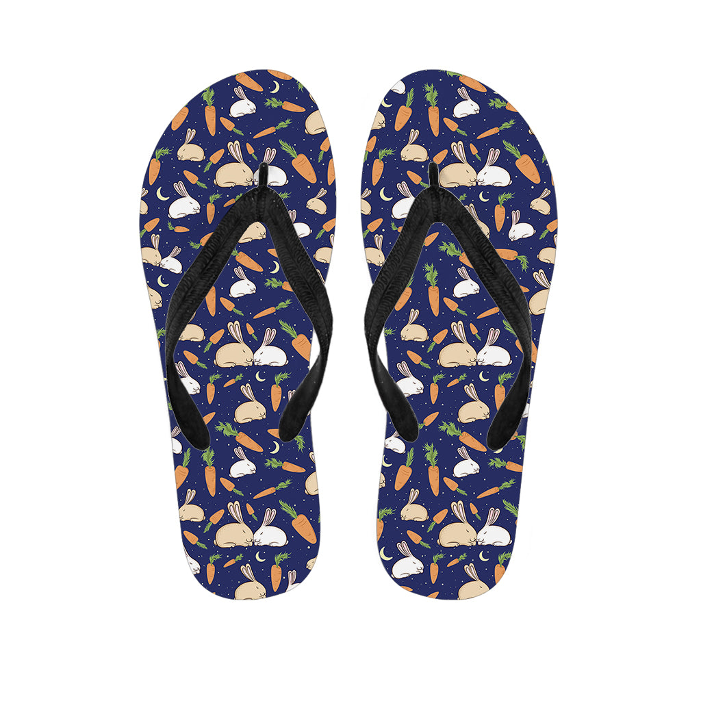 Carrot And Rabbit Pattern Print Flip Flops