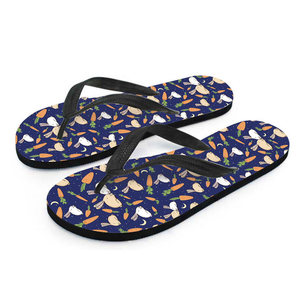 Carrot And Rabbit Pattern Print Flip Flops