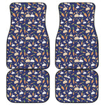 Carrot And Rabbit Pattern Print Front and Back Car Floor Mats