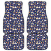 Carrot And Rabbit Pattern Print Front and Back Car Floor Mats