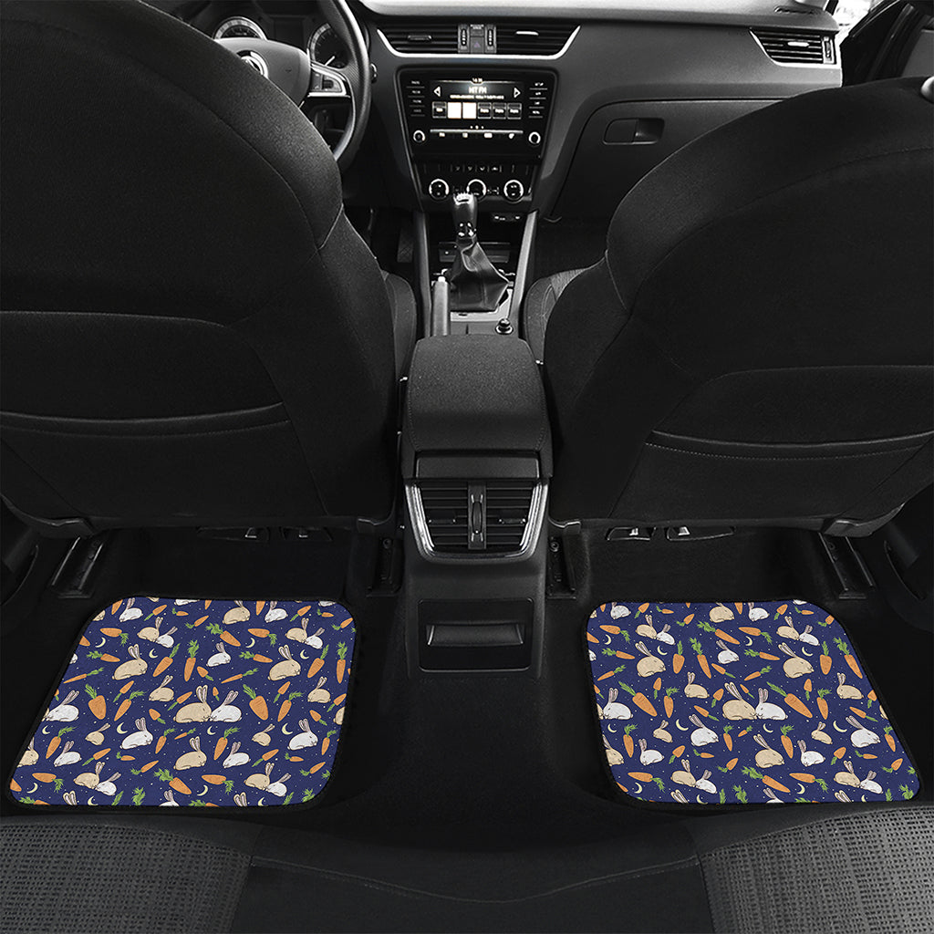 Carrot And Rabbit Pattern Print Front and Back Car Floor Mats