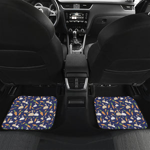 Carrot And Rabbit Pattern Print Front and Back Car Floor Mats