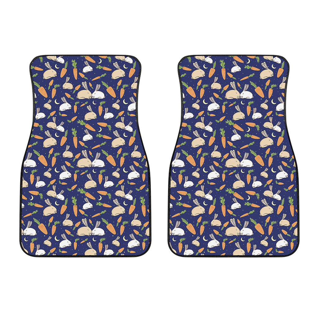 Carrot And Rabbit Pattern Print Front Car Floor Mats