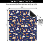 Carrot And Rabbit Pattern Print Futon Protector