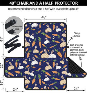 Carrot And Rabbit Pattern Print Half Sofa Protector