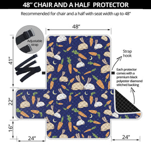 Carrot And Rabbit Pattern Print Half Sofa Protector