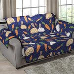 Carrot And Rabbit Pattern Print Loveseat Protector