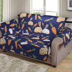 Carrot And Rabbit Pattern Print Loveseat Protector