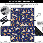 Carrot And Rabbit Pattern Print Loveseat Protector