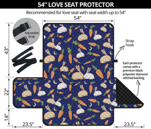 Carrot And Rabbit Pattern Print Loveseat Protector