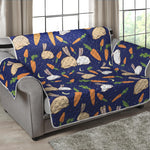 Carrot And Rabbit Pattern Print Loveseat Protector