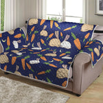 Carrot And Rabbit Pattern Print Loveseat Protector