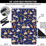 Carrot And Rabbit Pattern Print Loveseat Protector