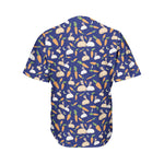 Carrot And Rabbit Pattern Print Men's Baseball Jersey