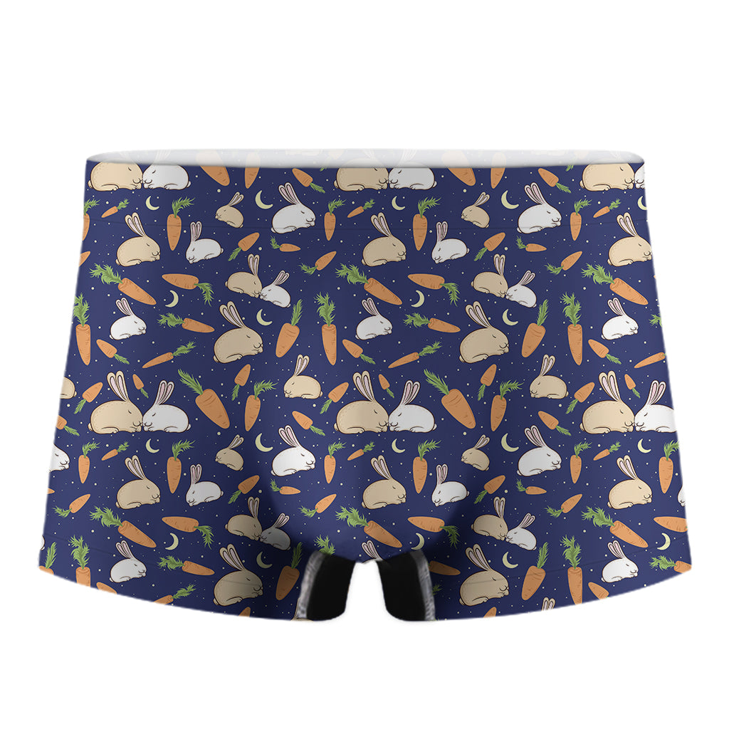 Carrot And Rabbit Pattern Print Men's Boxer Briefs