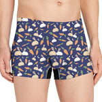 Carrot And Rabbit Pattern Print Men's Boxer Briefs