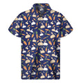 Carrot And Rabbit Pattern Print Men's Short Sleeve Shirt