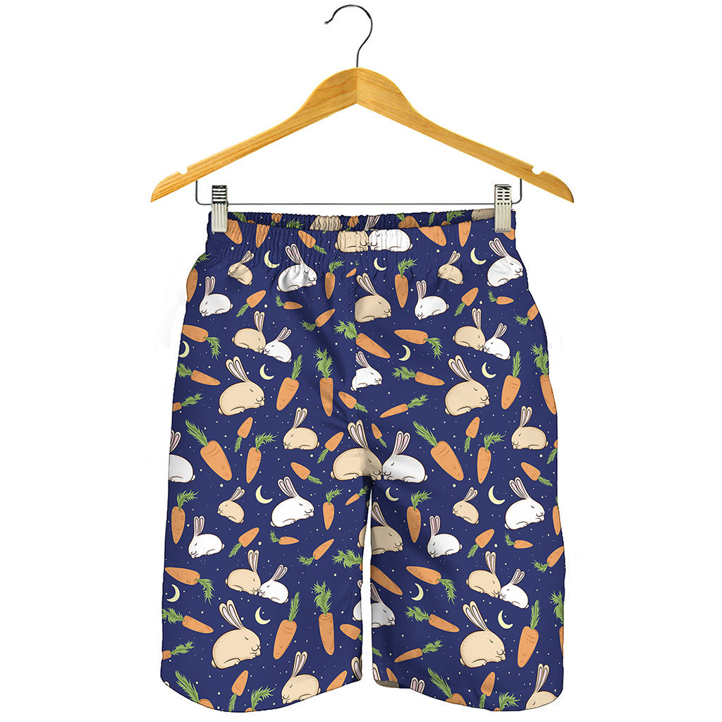 Carrot And Rabbit Pattern Print Men's Shorts